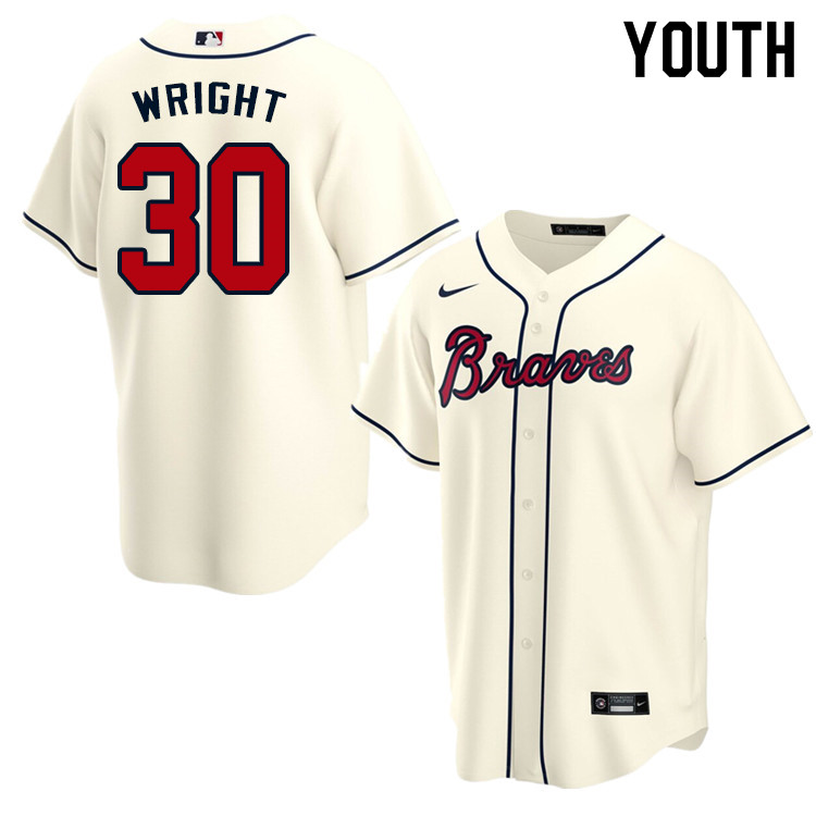 Nike Youth #30 Kyle Wright Atlanta Braves Baseball Jerseys Sale-Cream